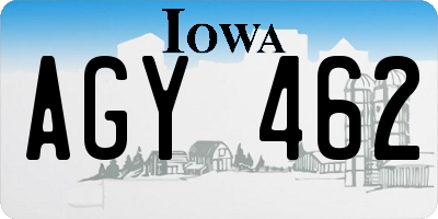 IA license plate AGY462