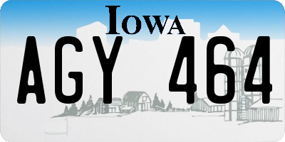IA license plate AGY464