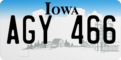 IA license plate AGY466