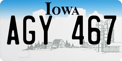 IA license plate AGY467