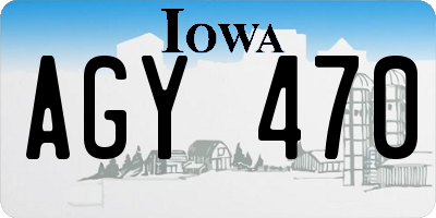 IA license plate AGY470