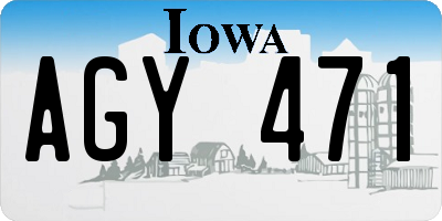 IA license plate AGY471