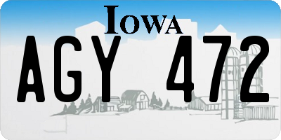 IA license plate AGY472