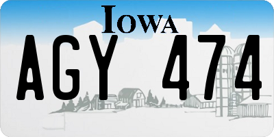 IA license plate AGY474