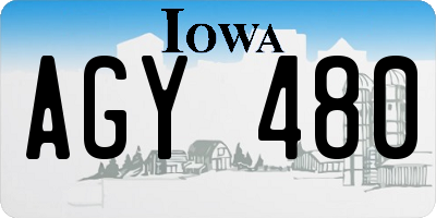 IA license plate AGY480