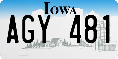 IA license plate AGY481