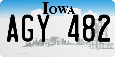IA license plate AGY482