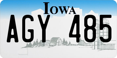 IA license plate AGY485
