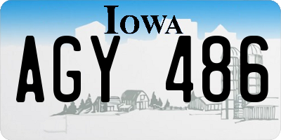 IA license plate AGY486