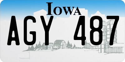 IA license plate AGY487