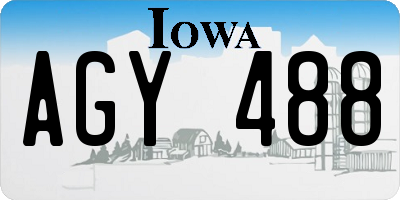 IA license plate AGY488