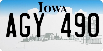 IA license plate AGY490