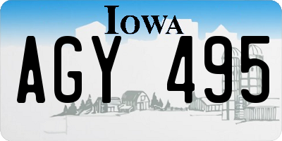 IA license plate AGY495