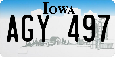 IA license plate AGY497