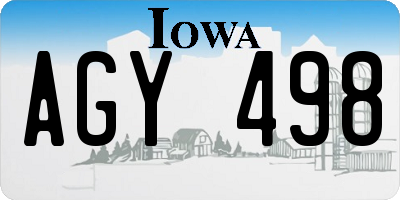 IA license plate AGY498