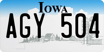 IA license plate AGY504