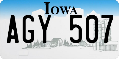 IA license plate AGY507