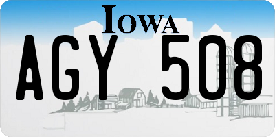 IA license plate AGY508