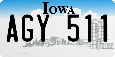 IA license plate AGY511
