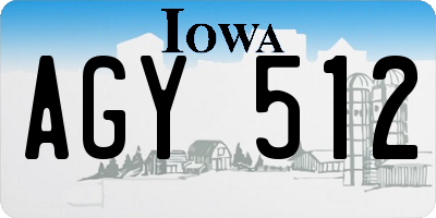 IA license plate AGY512