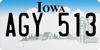 IA license plate AGY513