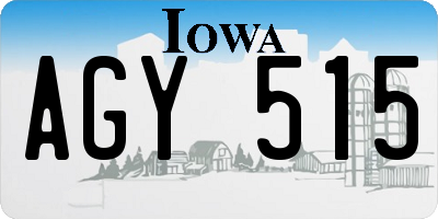 IA license plate AGY515