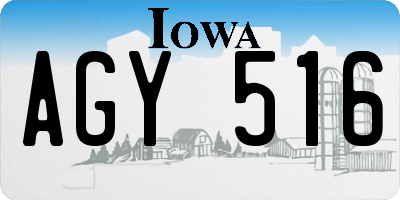 IA license plate AGY516