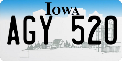 IA license plate AGY520