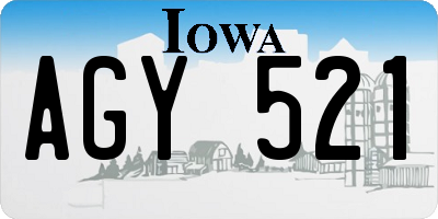 IA license plate AGY521