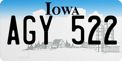 IA license plate AGY522