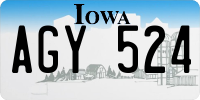IA license plate AGY524