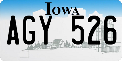IA license plate AGY526