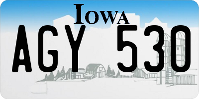 IA license plate AGY530