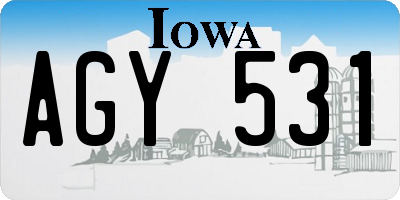 IA license plate AGY531