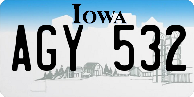 IA license plate AGY532