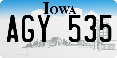 IA license plate AGY535