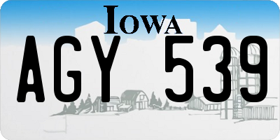 IA license plate AGY539