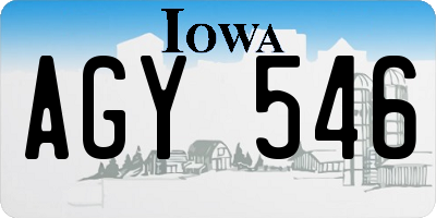 IA license plate AGY546