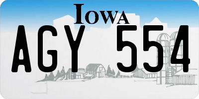 IA license plate AGY554