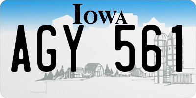 IA license plate AGY561