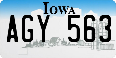 IA license plate AGY563