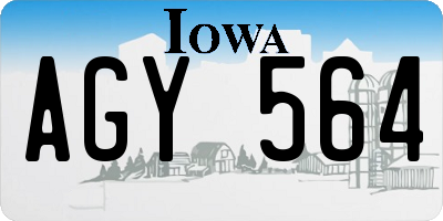 IA license plate AGY564
