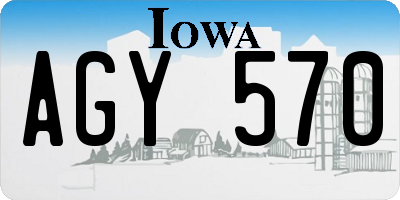 IA license plate AGY570