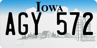 IA license plate AGY572