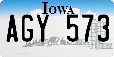 IA license plate AGY573