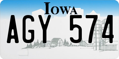 IA license plate AGY574