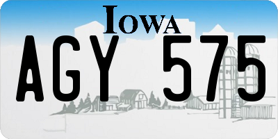 IA license plate AGY575