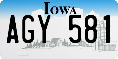 IA license plate AGY581