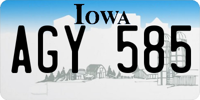 IA license plate AGY585