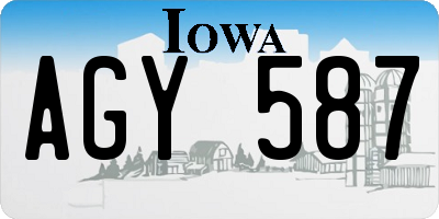 IA license plate AGY587